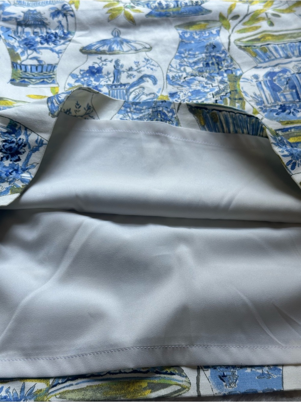 Talbots Blue, White & Green Chinoiserie Toile Skirt Cottage Coastal Size 8 - Picture 7 of 13